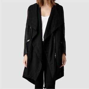 EUC All Saints Gion Parka Jacket, black, size XS